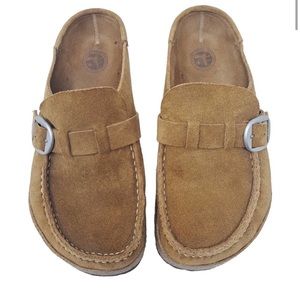Birkenstock Buckley Suede Leather Clogs Regular Foot Tea Brown Women's 6 EU 37